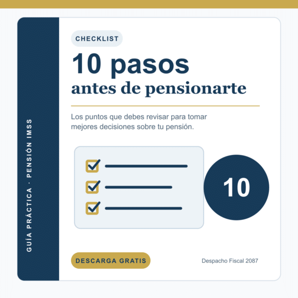 Portada de la guía gratuita con diez pasos que debes revisar antes de pensionarte